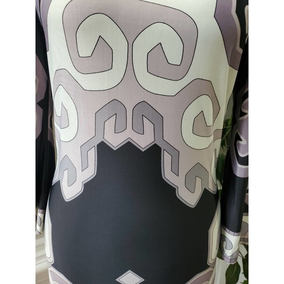 White Mark Women Multicolor Polyester Round Neck Long Sleeve Knee Length Dress M - Picture 3 of 12